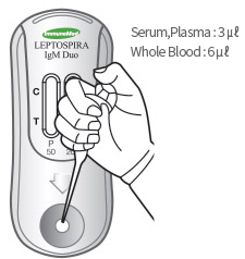 3 ㎕ of Serum or Plasma, or 6 ㎕ of Whole Blood is injected into the inlet.